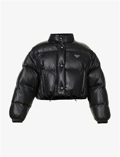 prada short puffer|prada puffer cropped.